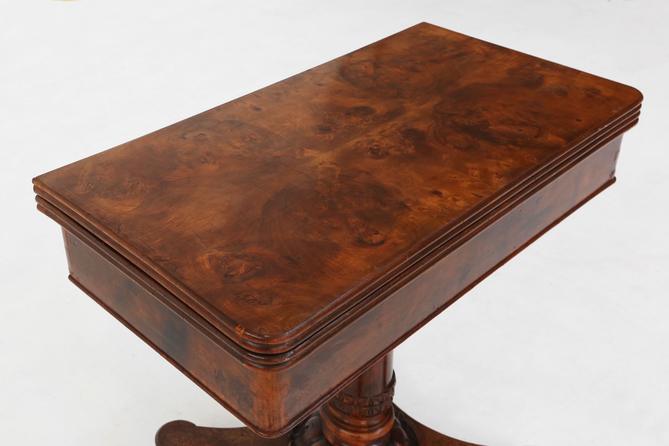 Victorian burl wood Folding Card Console Table, UK 19th Centurythumbnail